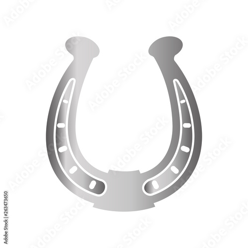Horse shoe silver icon on background for graphic and web design. Simple vector sign. Internet concept symbol for website button or mobile app.