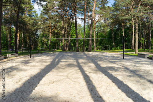 Fototapeta Naklejka Na Ścianę i Meble -  Volleyball court in a pine forest