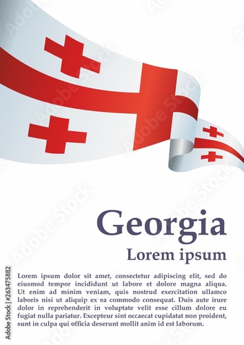 Flag of Georgia, Five Cross Flag. Template for award design, an official document with the flag of Georgia and other uses. Bright, colorful vector illustration.