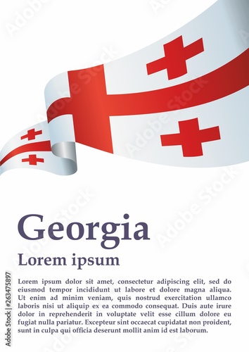 Flag of Georgia, Five Cross Flag. Template for award design, an official document with the flag of Georgia and other uses. Bright, colorful vector illustration.
