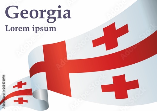 Flag of Georgia, Five Cross Flag. Template for award design, an official document with the flag of Georgia and other uses. Bright, colorful vector illustration.