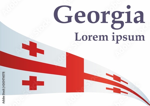 Flag of Georgia, Five Cross Flag. Template for award design, an official document with the flag of Georgia and other uses. Bright, colorful vector illustration.