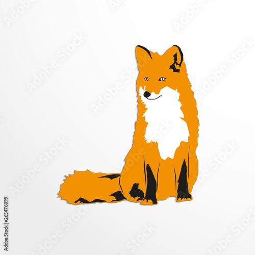 Fox. Color vector illustration on a light background. 