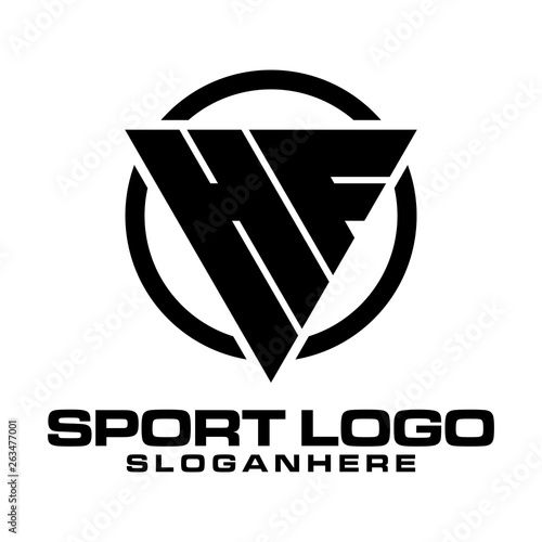 HF logo design concept vector