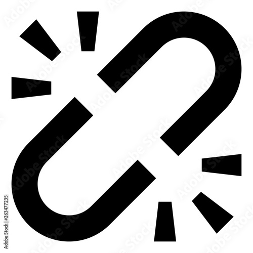 Broken Chain Link Vector Icon