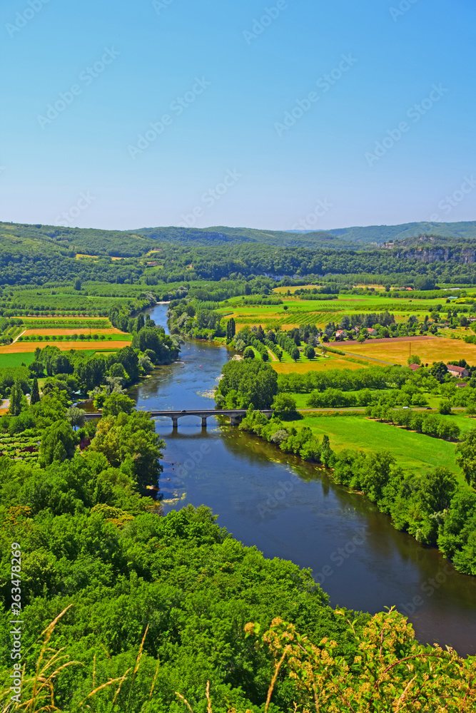 Views of the Dordogne River as taken from the medieval village of Domme in Aquitatine, France Views of the Dordogne River as taken from the medieval village of Domme in Aquitatine, France