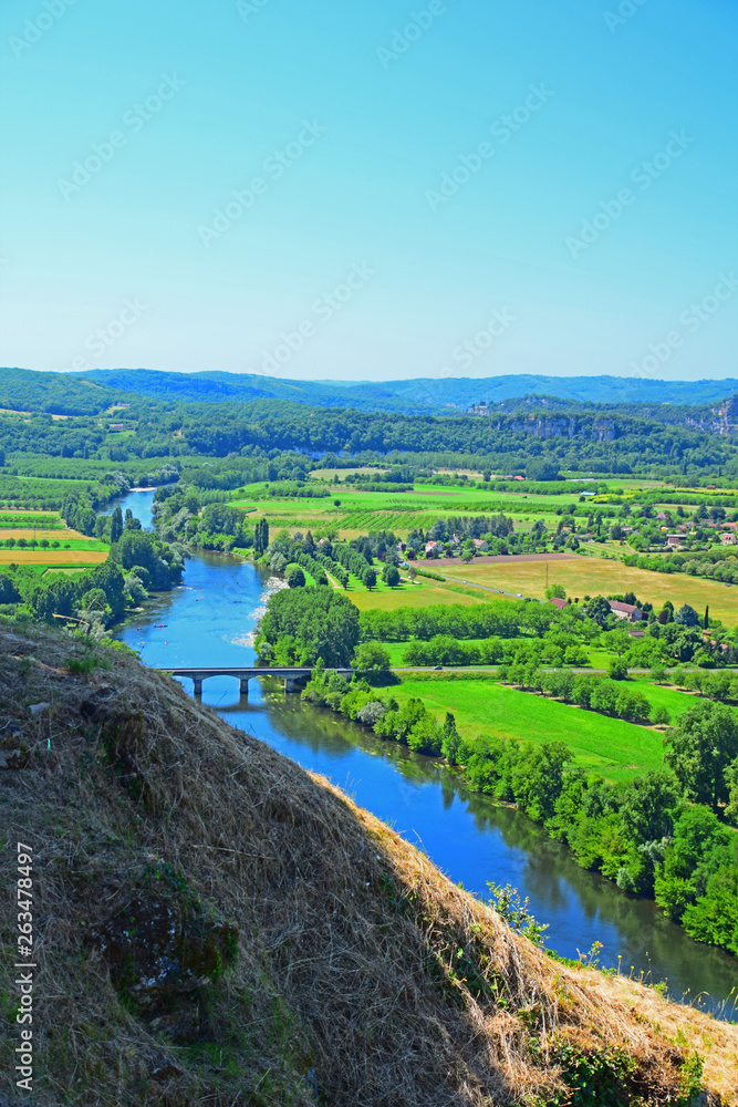 Views of the Dordogne River as taken from the medieval village of Domme in Aquitatine, France