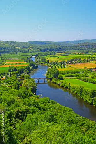Views of the Dordogne River as taken from the medieval village of Domme in Aquitatine, France