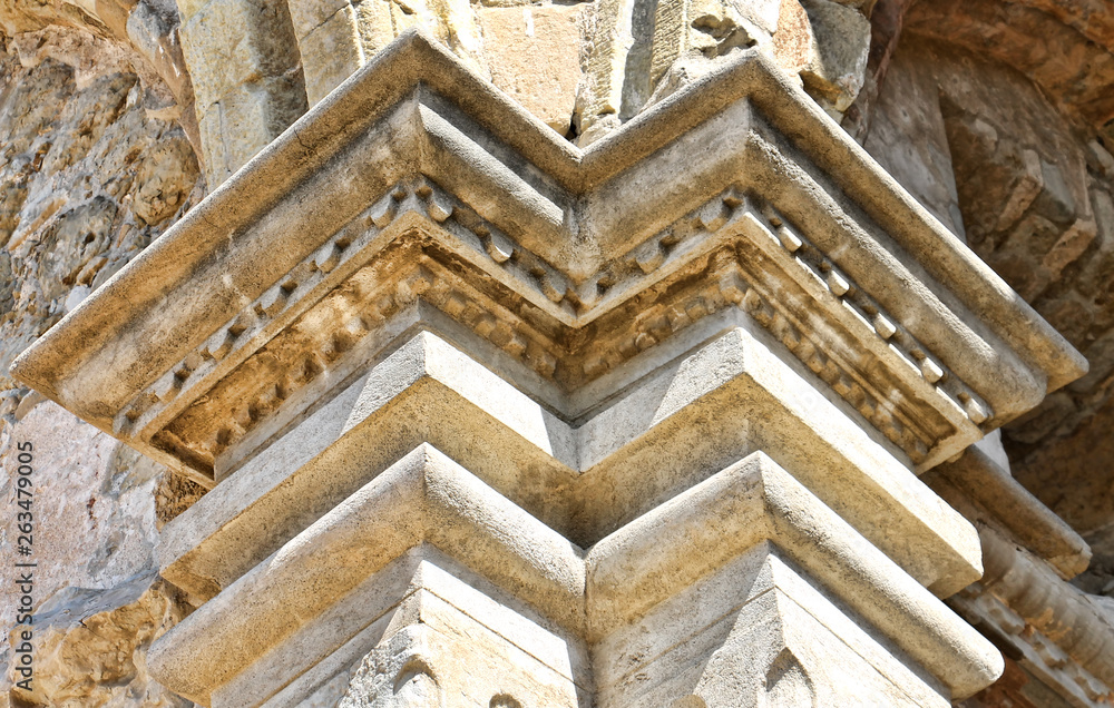 Detail of decortive stone colyumn or pillar Detail of decortive stone colyumn or pillar