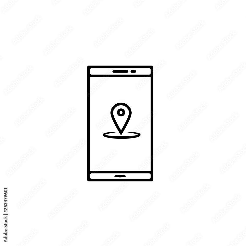 Smartphone with location icon simple vector illustration Smartphone with location icon simple vector illustration