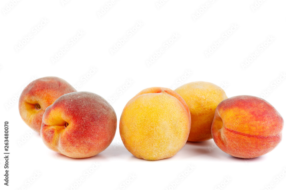 Peach fruits isolated on white background Peach fruits isolated on white background