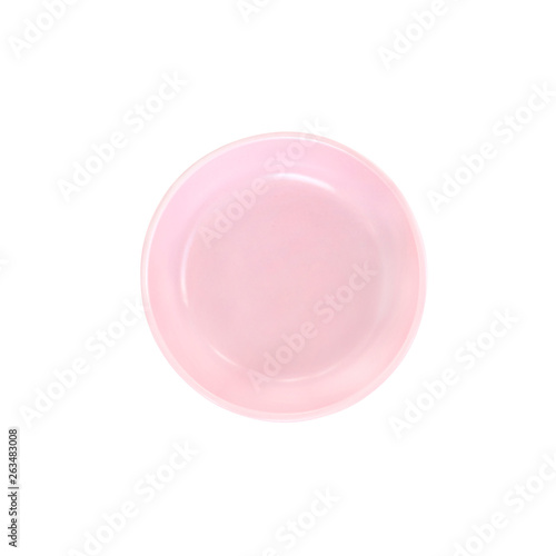 Pink plate isolated on white background