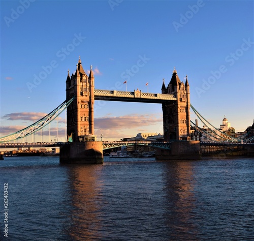 Tower Bridge London clear blue sky