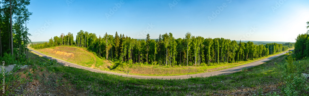 Fototapeta premium Panorama of the bypass road around the city of Izhevsk in Udmurtia
