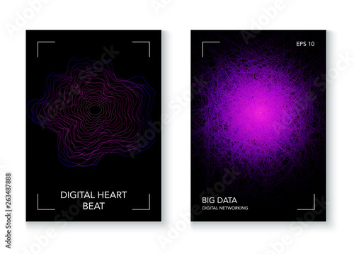 Big Data Artificial Intelligence Vector Background. Cyber Space Online Education Future Design. Big Data Techno Music Poster