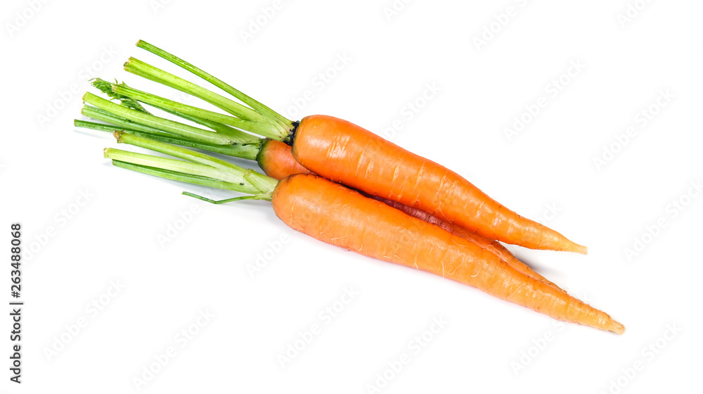 Group of young carrots isolated on white Group of young carrots isolated on white