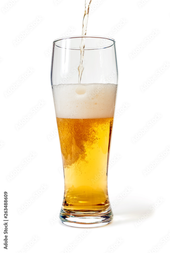 Pint glass filled with beer isolated with clipping path Pint glass filled with beer isolated with clipping path