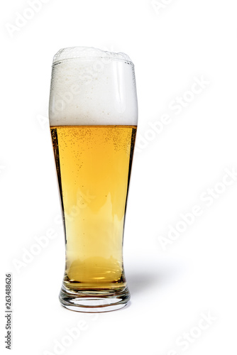 Pint glass beer foam hat isolated with clipping path