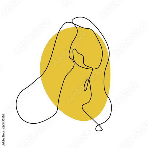 Girl continuous line drawin...