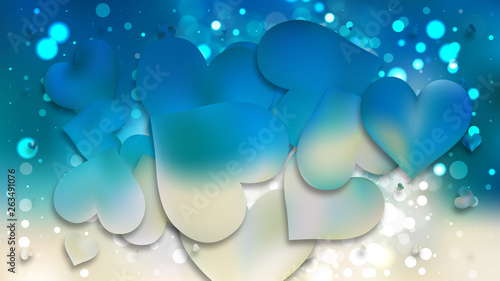 Blue and Beige Valentines Day Background