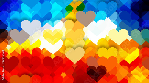 Colorful Heart Background Vector Graphic