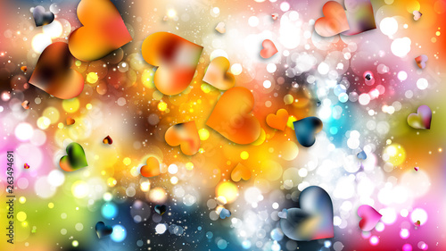 Colorful Valentine Background Illustrator