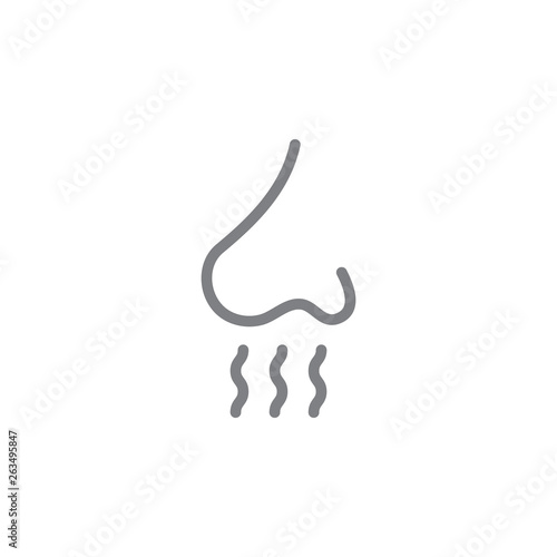nose and smoke smell outline icon. Elements of smoking activities illustration icon. Signs and symbols can be used for web, logo, mobile app, UI, UX