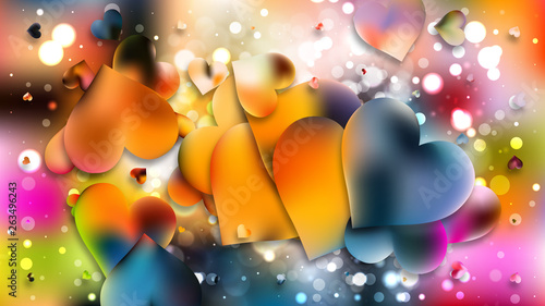 Colorful Heart Wallpaper Background Illustration