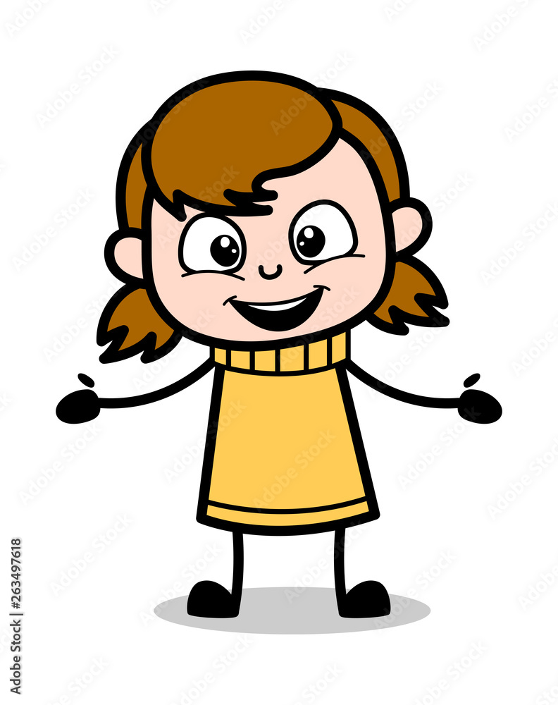 Very Excited - Retro Cartoon Girl Teen Vector Illustration Very Excited - Retro Cartoon Girl Teen Vector Illustration