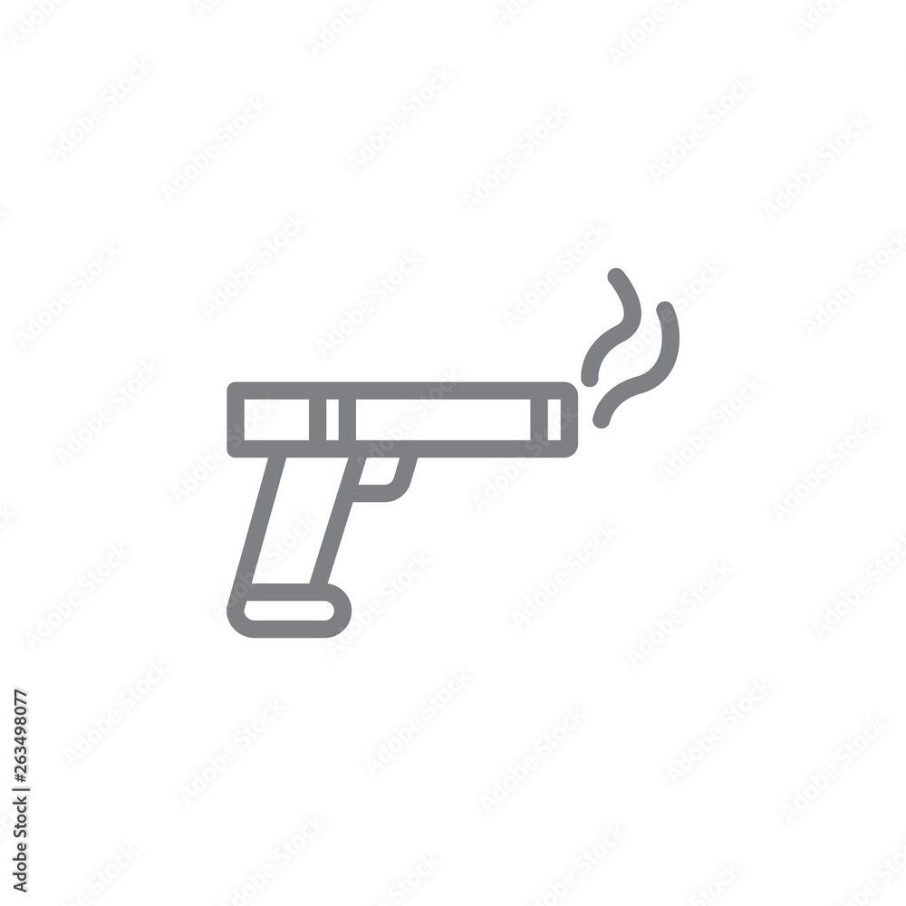 gun no smoking outline icon. Elements of smoking activities illustration icon. Signs and symbols can be used for web, logo, mobile app, UI, UX gun no smoking outline icon. Elements of smoking activities illustration icon. Signs and symbols can be used for web, logo, mobile app, UI, UX