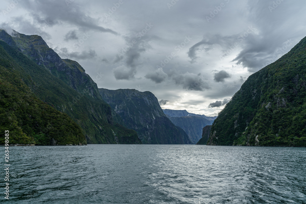 steep coast in the mountains at milford sound, fjordland, new zealand 29