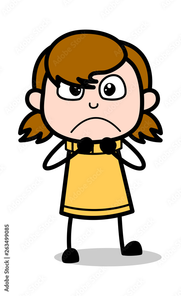 Depressed - Retro Cartoon Girl Teen Vector Illustration Depressed - Retro Cartoon Girl Teen Vector Illustration