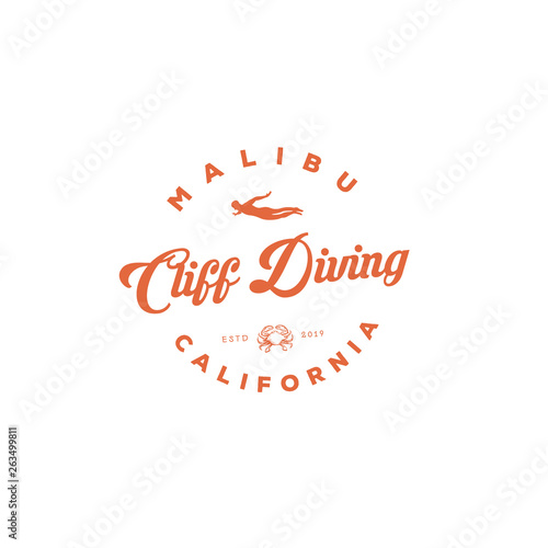 cliff diving logo inspirations , t shirt, restaurant,
