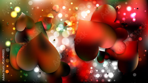 Dark Color Valentines Background Vector Illustration