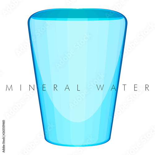 Mineral water glass with text. Vector illustration design