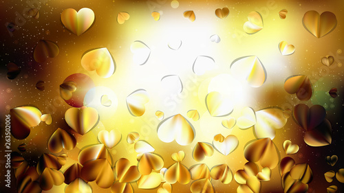 Gold Heart Background Vector