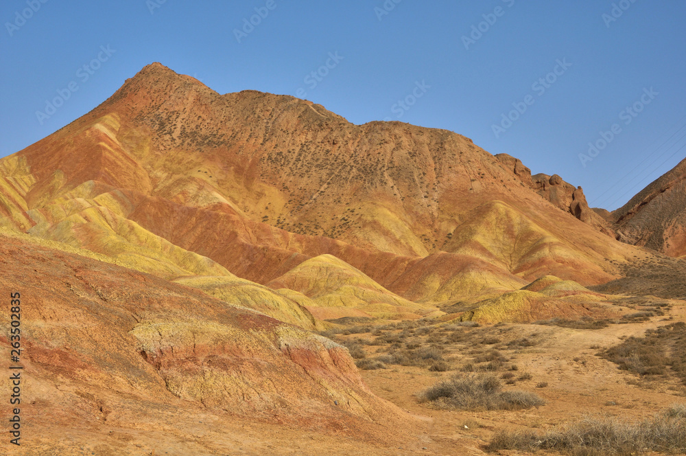 Danxia red sandstone in the national geopark of Zhangye, Gansu, China Danxia red sandstone in the national geopark of Zhangye, Gansu, China