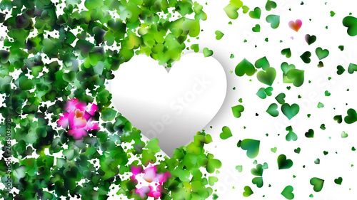 Green and White Heart Background Graphic