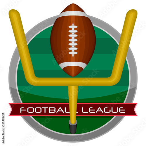 Isolated football emblem with text. Vector illustration design