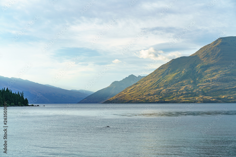 mountains glowing in the sunset over lake wakatipu, queenstown, new zealand 3