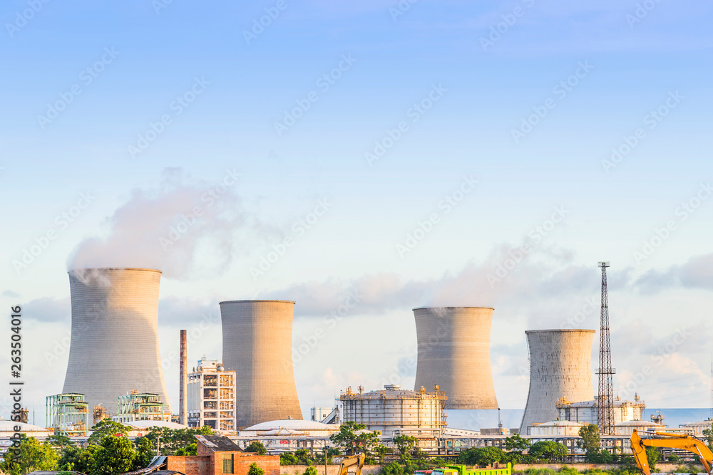 Coal-fired power plants under the blue sky white clouds Coal-fired power plants under the blue sky white clouds