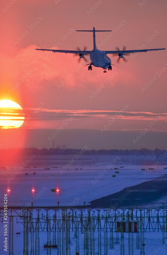 Airplane landing to airport Airplane landing to airport