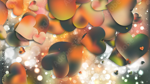 Green and Yellow Valentines Background