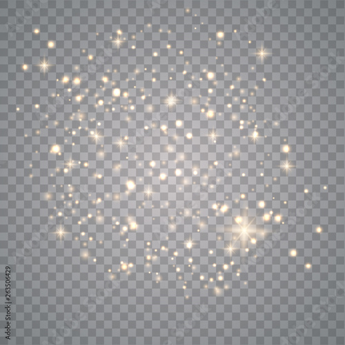 Gold sparks and golden stars