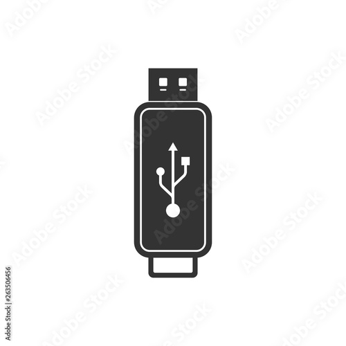 USB flash drive icon isolated. Flat design. Vector Illustration