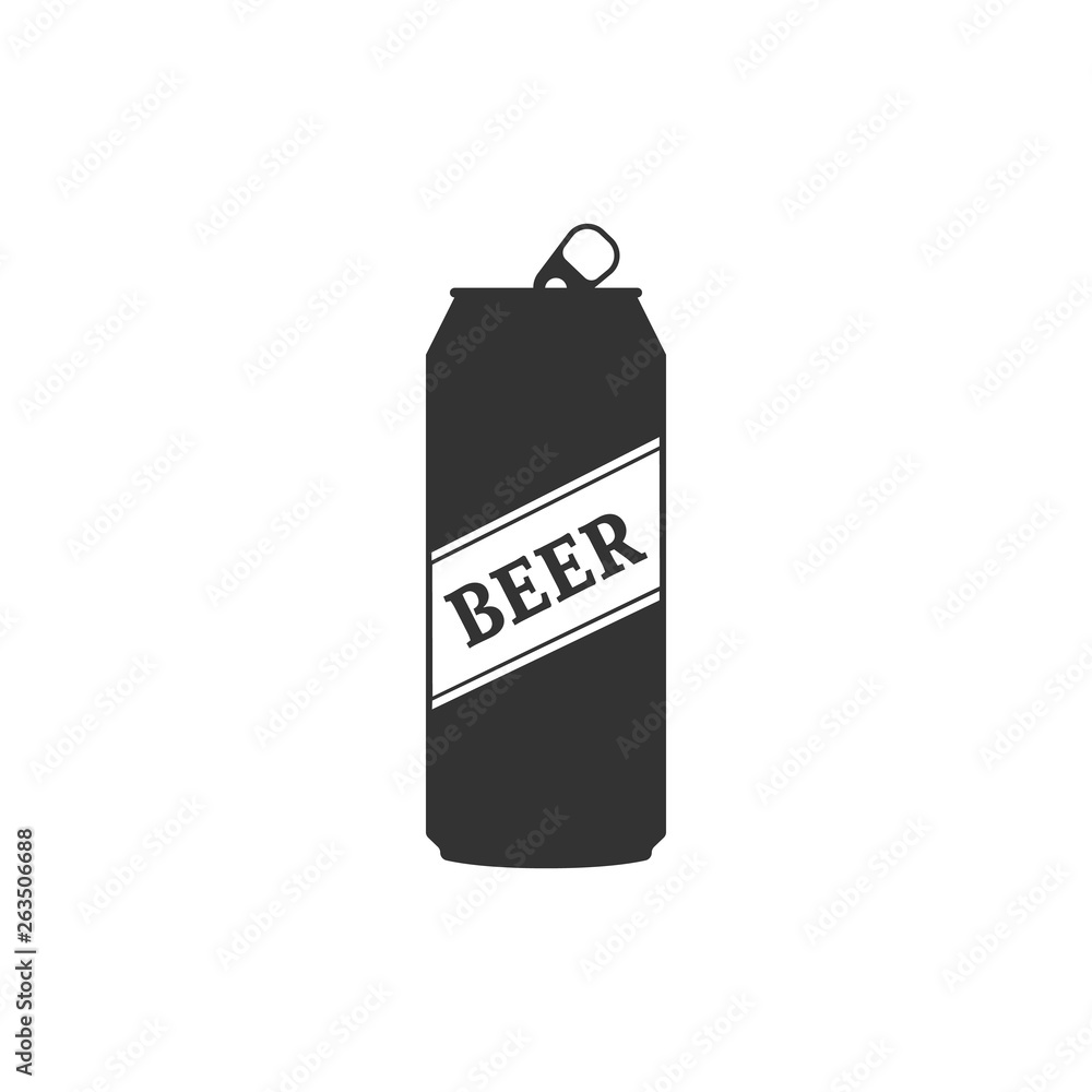 Beer can icon isolated. Flat design. Vector Illustration