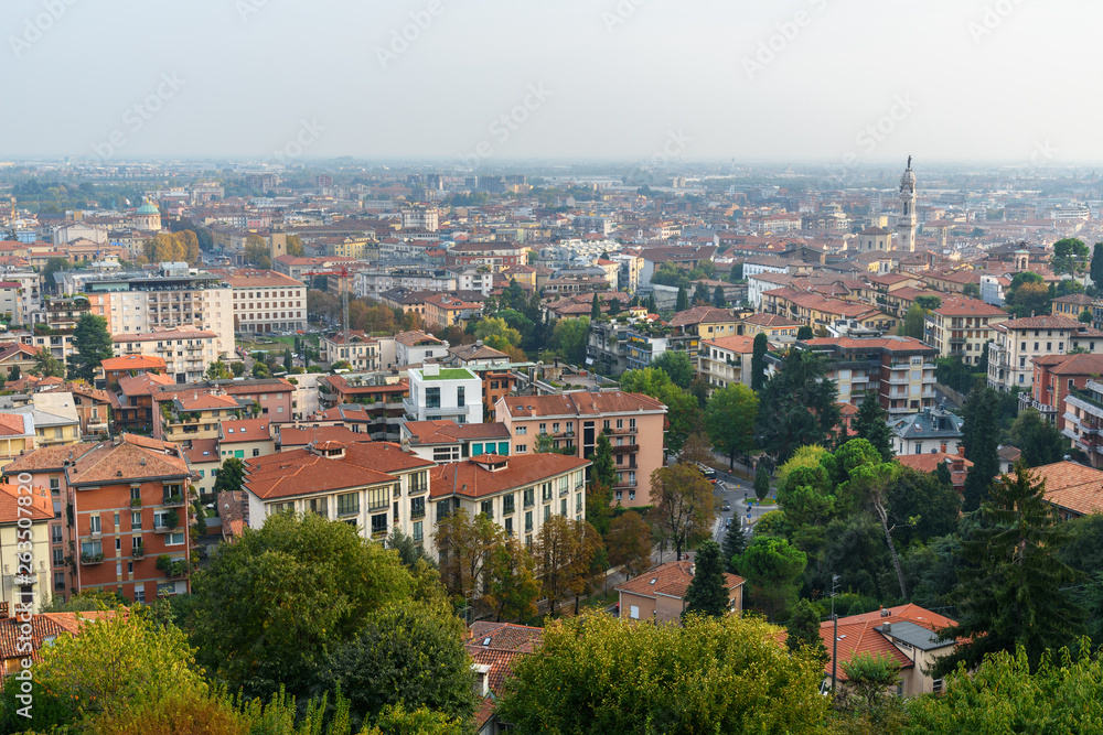 View of Bergamo from Sant Andrea platform. Italy