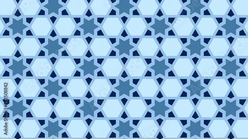 Blue Seamless Star Background Pattern Illustration