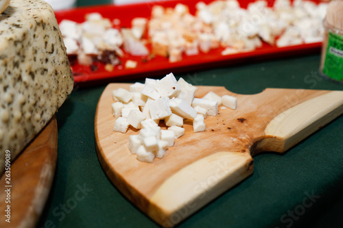 cheese on voden board