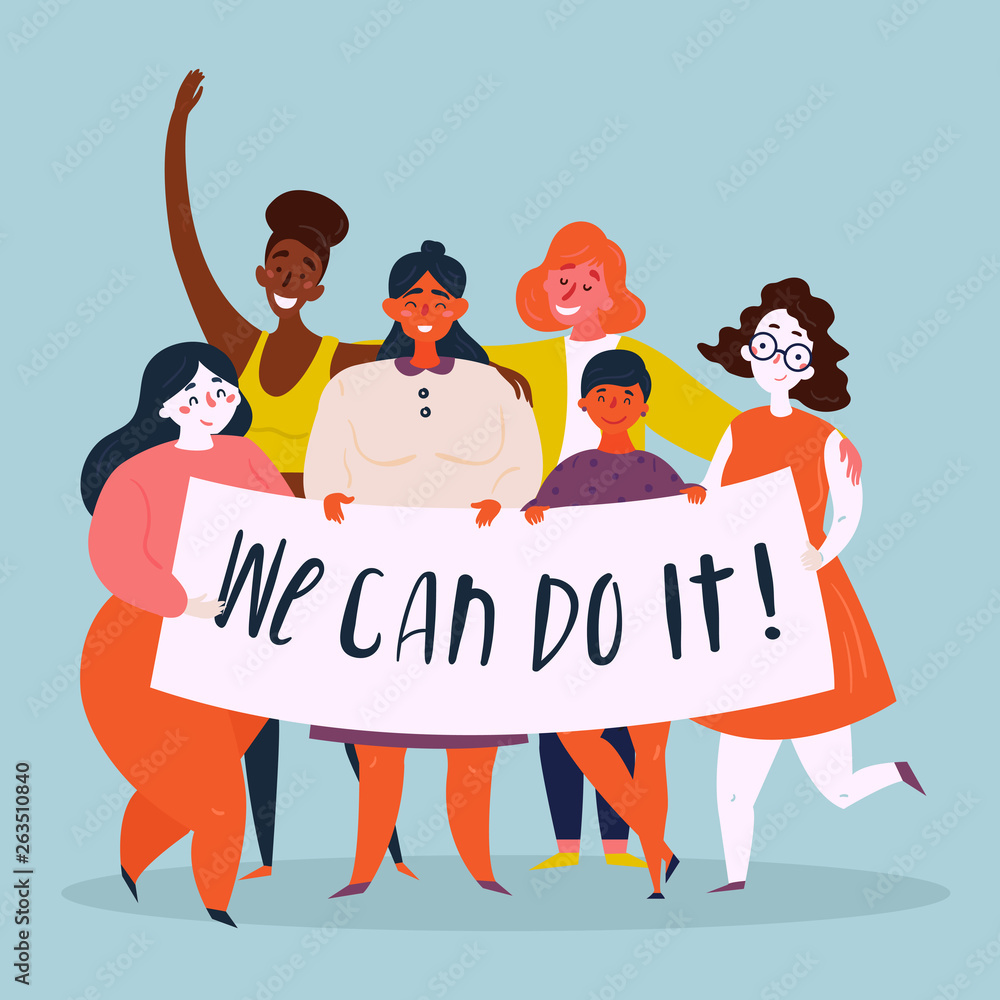Vettoriale Stock We can do it poster. Woman rights, empowerment | Adobe  Stock
